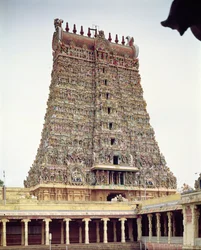 View of the Carved Exterior of the South Gopuram